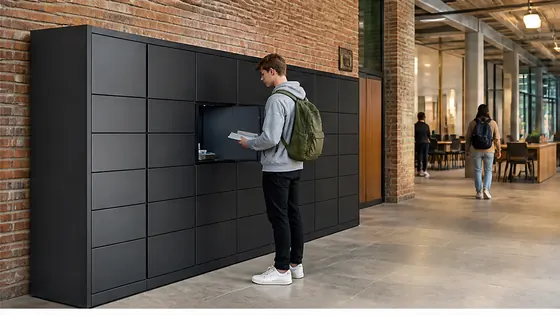 Afhaallockers voor universiteiten — een praktijkopstelling met smart lockers voor 2026