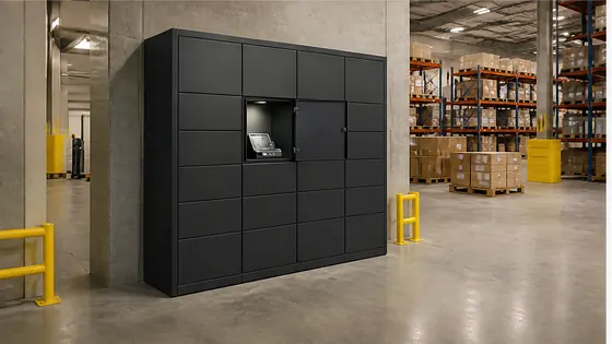 Afhaallockers voor magazijnen — een praktijkopstelling met smart lockers voor 2026