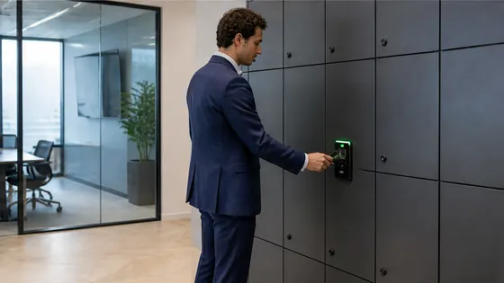 Toegangscontrole lockers voor kantoren — een praktijkopstelling met smart lockers voor 2026
