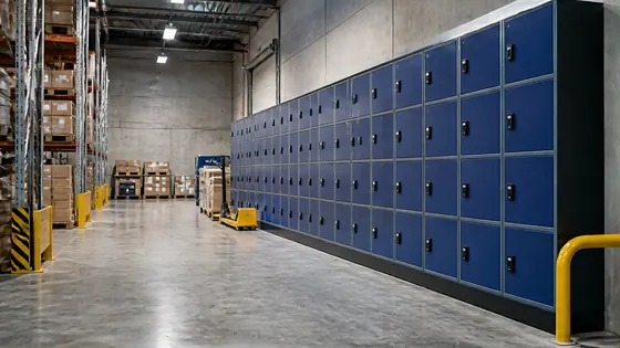 Beveiligde lockers voor magazijnen — een praktijkopstelling met smart lockers voor 2026