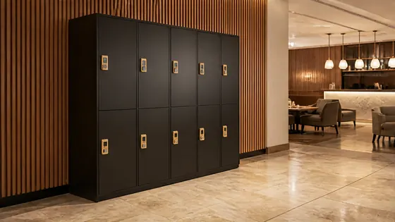 Beveiligde lockers voor hotels — een praktijkopstelling met smart lockers voor 2026